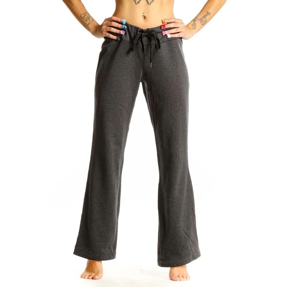The North Face Pants - The North Face Gray Polyester Drawstring Lounge Pants Women's Bootcut Flare